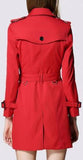 Double-Breasted Trench Coat in Hot Pepper Red - DESIGNER INSPIRED FASHIONS