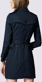 Double-Breasted Trench Coat in Dark Blue - DESIGNER INSPIRED FASHIONS