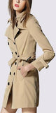 Double-Breasted Trench Coat in Khaki - DESIGNER INSPIRED FASHIONS