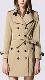 Double-Breasted Trench Coat in Khaki - DESIGNER INSPIRED FASHIONS