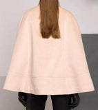 Double-Breasted Short Wool Cape - DESIGNER INSPIRED FASHIONS