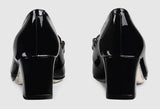 Patent Mid Heel Pumps with Double G - Black or Red
