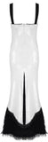 Bicolor Sequin-Embellished Fringe-Hem Maxi Dress