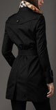Waist Tie Trench Coat in Black - DESIGNER INSPIRED FASHIONS
