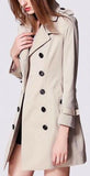 Ivory Double-Breasted Trench Coat - DESIGNER INSPIRED FASHIONS