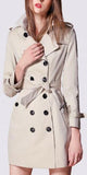 Ivory Double-Breasted Trench Coat - DESIGNER INSPIRED FASHIONS