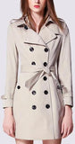 Ivory Double-Breasted Trench Coat - DESIGNER INSPIRED FASHIONS
