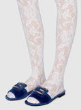 Velvet Slide with Crystal G- Black, Pink, Cobalt Blue