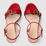 Platform Sandal with Double G, Red | DESIGNER INSPIRED FASHIONS