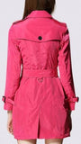 Double-Breasted Light-Weight Trench Coat in Hot Pink - DESIGNER INSPIRED FASHIONS