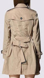 Double-Breasted Lightweight Trench Coat in Apricot - DESIGNER INSPIRED FASHIONS