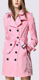 Double-Breasted Light-Weight Trench Coat in Light Pink - DESIGNER INSPIRED FASHIONS