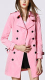 Double-Breasted Light-Weight Trench Coat in Light Pink - DESIGNER INSPIRED FASHIONS