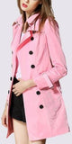 Double-Breasted Light-Weight Trench Coat in Light Pink - DESIGNER INSPIRED FASHIONS
