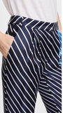 'Delphina' Stripe Shirred Pleat Pants, Blue