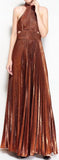Pleated Crepe Evening Gown