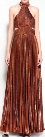 Pleated Crepe Evening Gown