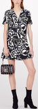 Optical Flower Printed Wool And Silk Dress | DESIGNER INSPIRED FASHIONS