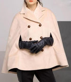 Double-Breasted Short Wool Cape - DESIGNER INSPIRED FASHIONS