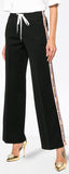 Striped Sports Jacket and Pant Set with Logo