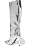 Mirrored-Leather Knee Boots - DESIGNER INSPIRED FASHIONS