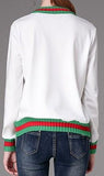 'L'aveugle Par Amour' Embroidered Owl Sweatshirt in White - DESIGNER INSPIRED FASHIONS