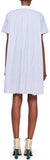 Tux-Bib Pleated Shirt-Dress, Blue & White