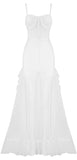 Corset Bustier Bandage Mesh Dress, White
