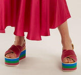 Peggy Velvet Platform Sandals