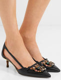 Unia Logo-Embellished Leather Pumps