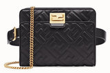 Upside Down Leather Bag, Black