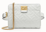 Upside Down Leather Bag, White