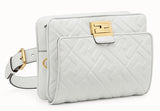 Upside Down Leather Bag, White