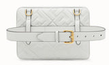 Upside Down Leather Bag, White