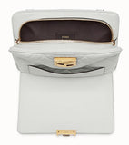 Upside Down Leather Bag, White