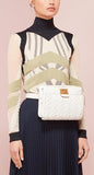Upside Down Leather Bag, White