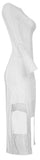 Asymmetrical Mesh-Paneled Midi Dress, White