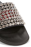Pursuit Crystal-Embellished Leather and Rubber Slides