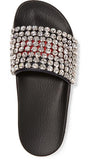 Pursuit Crystal-Embellished Leather and Rubber Slides
