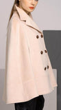 Double-Breasted Short Wool Cape - DESIGNER INSPIRED FASHIONS