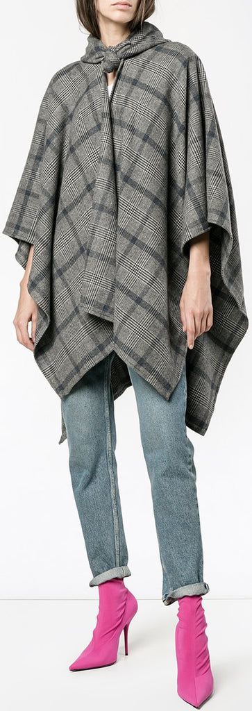 Windowpane Check Poncho