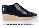 Black Elyse Brushed Star Shoes - DESIGNER INSPIRED FASHIONS