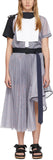 Blue Striped Organza Dress