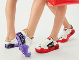 Portofino Melt Sneakers in Printed Nappa Calfskin - Red or Purple