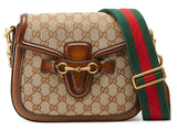 Lady Web GG Canvas Medium Shoulder Bag - Brown - DESIGNER INSPIRED FASHIONS