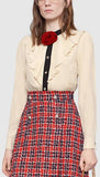 Shirt with Rose Brooch