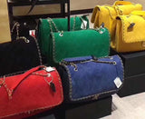 X Pharrell Inspired XXL Suede Flap Bag * LIMITED EDITION* - Yellow, Red, Blue, Green, Black