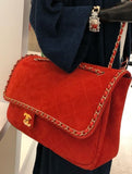 X Pharrell Inspired XXL Suede Flap Bag * LIMITED EDITION* - Yellow, Red, Blue, Green, Black