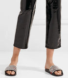 Pursuit Crystal-Embellished Leather and Rubber Slides