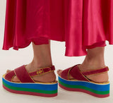 Peggy Velvet Platform Sandals